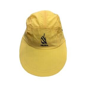 Vintage 90s Nautica Royal Longbill Yellow 5 Panel Hat Single Stitch Rare